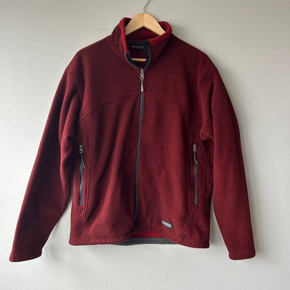 REI Co-op Full Zip Fleece Jacket Burgundy Unisex Medium